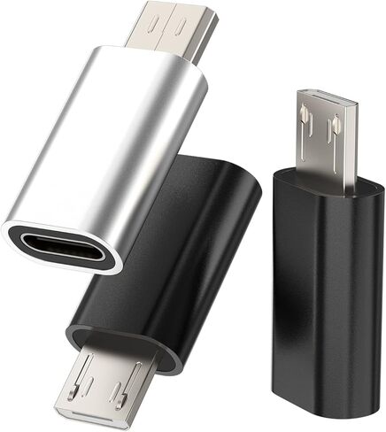 محول USB C أنثى إلى Micro USB ذكر (3 حزم) كابل محول شاحن كابل من النوع C موصل مزامنة بيانات Android متوافق مع Samsung Galaxy S7 Active S6 Edge A02s Nexus لسلك شحن iPad Thunderbolt in Kuwait