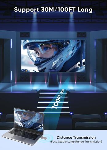 جهاز إرسال واستقبال HDMI لاسلكي 4K، 2.4G/5G التوصيل والتشغيل طقم موسع HDMI لاسلكي محمول لبث الفيديو والصوت للشاشة من الكمبيوتر المحمول/الكمبيوتر الشخصي/صندوق التلفزيون/جهاز العرض in Saudi Arabia