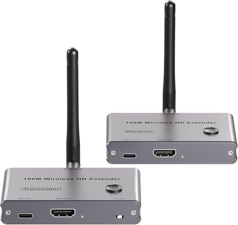 جهاز إرسال واستقبال HDMI لاسلكي 200 متر/650 قدم 1080 بكسل عند 60 هرتز مع KVM، حلقة محلية، 2.5/5 جيجا هرتز، موسع HDMI لاسلكي لصوت الفيديو إلى شاشة تلفزيون كبيرة/جهاز عرض/شاشة من الكمبيوتر المحمول/الكمبيوتر الشخصي/الكاميرا in Kuwait