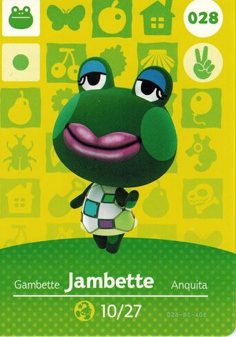 Nintendo Animal Crossing Happy Home Designer Amiibo Card Jambette 028/100 USA Version in Kuwait