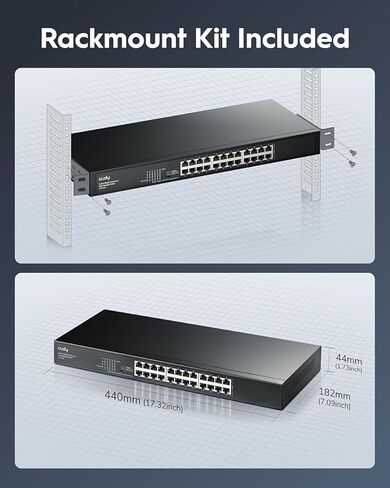 Cudy GS1024E 24 Port Light Smart Gigabit Switch، التوصيل والتشغيل، معدن قوي، منافذ محمية QoS، VLAN، IGMP LAG، علبة فولاذية قابلة للتركيب على الرف in Saudi Arabia