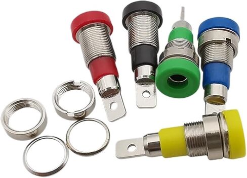 4Pcs 4mm Banana Female Jack Panel Mount Binding Post Socket Adapter Connector(Blue) in Saudi Arabia