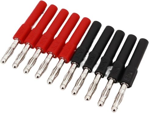 10Pcs Red and Black Brass 4mm Male Banana to 2mm Female Jack Adapter Connector in Saudi Arabia