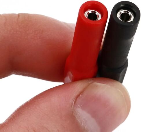 10Pcs Red and Black Brass 4mm Male Banana to 2mm Female Jack Adapter Connector in Saudi Arabia