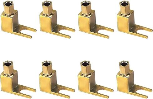 8pcs U Type Banana Plugs Brass Gold-Plated Speaker Plugs Audio Screw Fork Spade Connector Right Angle Banana Male Connector in Saudi Arabia