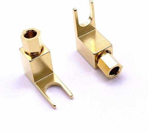 8pcs U Type Banana Plugs Brass Gold-Plated Speaker Plugs Audio Screw Fork Spade Connector Right Angle Banana Male Connector in Saudi Arabia