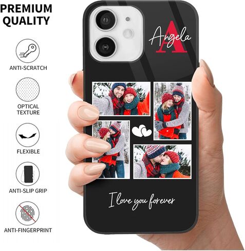 حافظات هاتف ذات صور شخصية من Easycosy لـ 17 16 15 11 12 13 14 Pro/Max/Mini XR X Xs Max مخصصة متعددة الصور حافظة iPhone للأصدقاء والعائلة وهدايا عيد الميلاد مخصصة للحماية الكاملة غطاء TPU in Kuwait