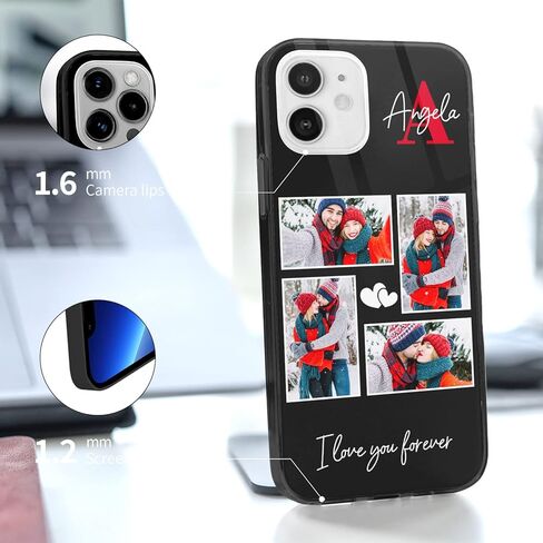 حافظات هاتف ذات صور شخصية من Easycosy لـ 17 16 15 11 12 13 14 Pro/Max/Mini XR X Xs Max مخصصة متعددة الصور حافظة iPhone للأصدقاء والعائلة وهدايا عيد الميلاد مخصصة للحماية الكاملة غطاء TPU in Kuwait