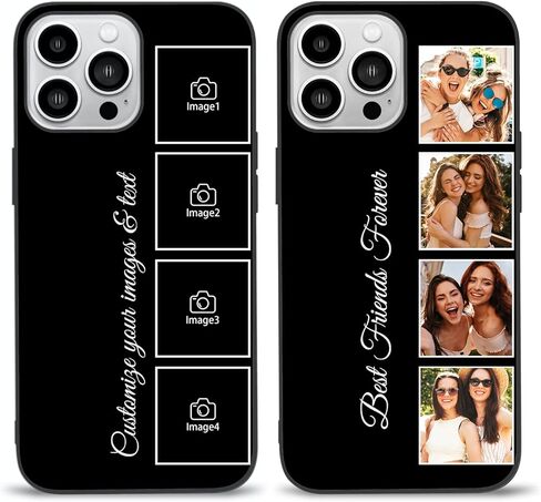 حافظات هاتف ذات صور شخصية من Easycosy لـ 17 16 15 11 12 13 14 Pro/Max/Mini XR X Xs Max مخصصة متعددة الصور حافظة iPhone للأصدقاء والعائلة وهدايا عيد الميلاد مخصصة للحماية الكاملة غطاء TPU in Kuwait