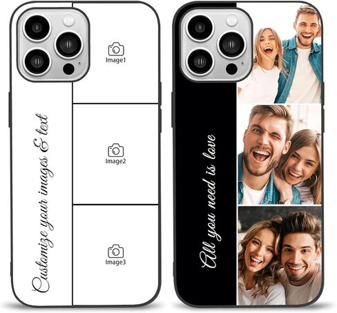 حافظات هاتف ذات صور شخصية من Easycosy لـ 17 16 15 11 12 13 14 Pro/Max/Mini XR X Xs Max مخصصة متعددة الصور حافظة iPhone للأصدقاء والعائلة وهدايا عيد الميلاد مخصصة للحماية الكاملة غطاء TPU in Kuwait