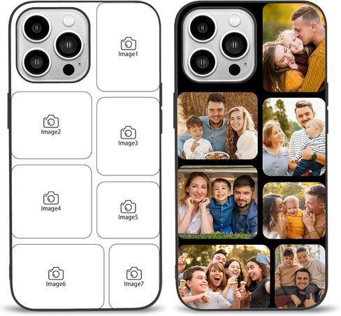 حافظات هاتف ذات صور شخصية من Easycosy لـ 17 16 15 11 12 13 14 Pro/Max/Mini XR X Xs Max مخصصة متعددة الصور حافظة iPhone للأصدقاء والعائلة وهدايا عيد الميلاد مخصصة للحماية الكاملة غطاء TPU in Kuwait