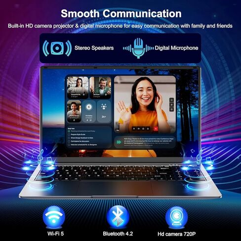 كمبيوتر محمول 15.6 بوصة - معالج N95 رباعي النواة (يصل إلى 3.4 جيجا هرتز) كمبيوتر محمول 16 جيجابايت DDR4 512 جيجابايت SSD، كمبيوتر محمول للأعمال يدعم معرف اللمس، واي فاي، BT4.2، HDMI، USB 3.0 in Kuwait