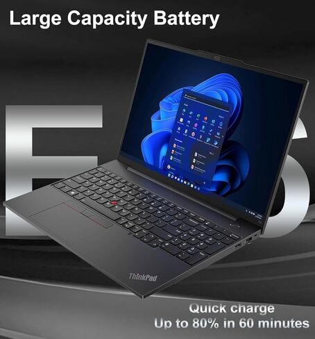Lenovo ThinkPad E16 Business Laptop (16" FHD+ Display, AMD Ryzen 7 7730U (> Intel i7-1255U), 16GB RAM, 512GB SSD) Fingerprint, Backlit, FHD Webcam, Wi-Fi, Ethernet, Win 11 Pro w/ AI Copilot, Black in Saudi Arabia