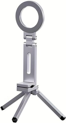 Portable Magnetic Phone Holder, Foldable Design with 360° Rotation, Strong Suction Cup & Clip in Saudi Arabia