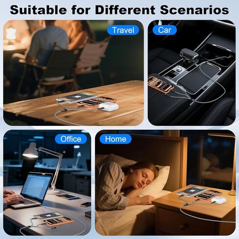 كابل شحن متعدد، كابل شحن 3 في 1 لأجهزة متعددة، شاحن عالمي مجدول من النايلون للسفر، كابل USB شاحن هاتف متعدد مع نوع C Lightning لهاتف iPhone17/16/15/14/13 (عبوتان 4FT) in Kuwait