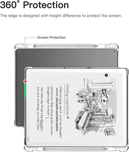 غطاء حماية لجهاز Kindle Scribe 2025 مقاس 11 بوصة، غطاء خلفي شفاف ناعم من مادة TPU لجهاز Kindle Scribe 2025 مع فتحة قلم، مقاوم للصدمات، مضاد للخدش، شفاف in Saudi Arabia