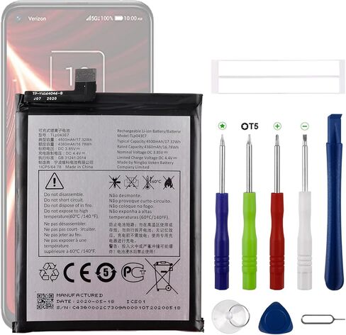 بطارية قابلة للشحن جديدة TLp043E7 بقدرة 4500 مللي أمبير في الساعة متوافقة مع TCL Revvl 5G T790W T790Z/30 XE 5G T767W مع أداة الترقية in Kuwait