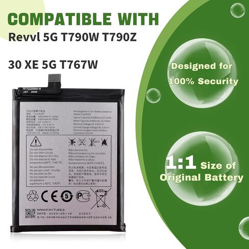 بطارية قابلة للشحن جديدة TLp043E7 بقدرة 4500 مللي أمبير في الساعة متوافقة مع TCL Revvl 5G T790W T790Z/30 XE 5G T767W مع أداة الترقية in Kuwait