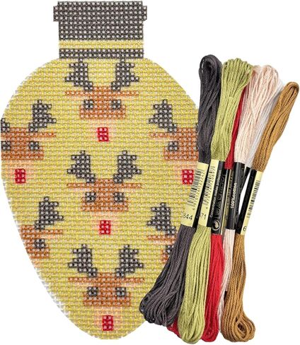 Howie's Christmas Needlepoint Needlepoint Kits, 18CT Printed Embroidery Pattern Starter Kits, Stamped Patterns Canvas Kits(Christmas - Corlorful Bells,4x3inch) in Saudi Arabia