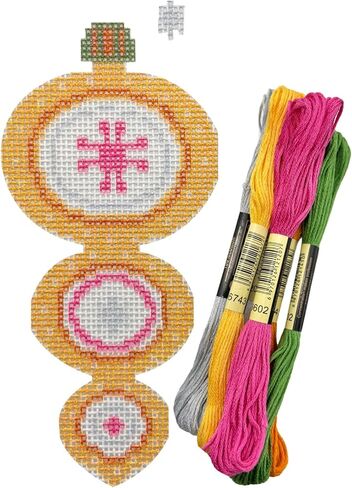 Howie's Christmas Needlepoint Needlepoint Kits, 18CT Printed Embroidery Pattern Starter Kits, Stamped Patterns Canvas Kits(Christmas - Corlorful Bells,4x3inch) in Saudi Arabia