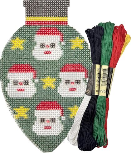 Howie's Christmas Needlepoint Needlepoint Kits, 18CT Printed Embroidery Pattern Starter Kits, Stamped Patterns Canvas Kits(Christmas - Corlorful Bells,4x3inch) in Saudi Arabia