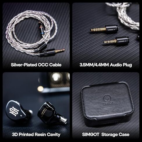 Linsoul SIMGOT SuperMix 5 1BC+1DD+2BA+1MP في شاشة الأذن، سماعة هاي فاي لتوصيل العظام، كابل OCC Litz مطلي بالفضة قابل للفصل، قابس 3.5 مم/4.4 مم، IEM لعشاق التكنولوجيا، موسيقي صوتي in Kuwait