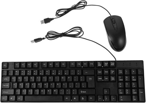 مجموعة لوحة مفاتيح وماوس USB سلكية من Jojofuny مع لوحة مفاتيح رقمية لأجهزة الكمبيوتر المحمول وسطح المكتب، قم بتوصيل وتشغيل مجموعة لوحة مفاتيح وماوس سلكية كاملة الحجم للاستخدام في المكتب والمنزل والمدرسة in Kuwait