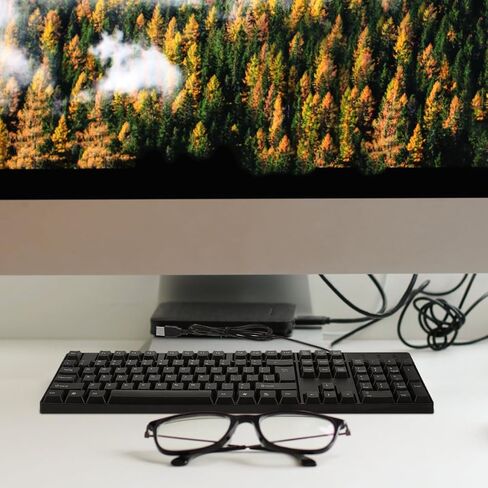 مجموعة لوحة مفاتيح وماوس USB سلكية من Jojofuny مع لوحة مفاتيح رقمية لأجهزة الكمبيوتر المحمول وسطح المكتب، قم بتوصيل وتشغيل مجموعة لوحة مفاتيح وماوس سلكية كاملة الحجم للاستخدام في المكتب والمنزل والمدرسة in Kuwait