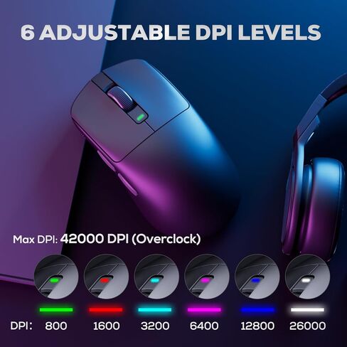لوحة مفاتيح ميكانيكية سلكية RK ROYAL KLUDGE R98 Pro ومجموعة ماوس لاسلكية RK M3، لوحة مفاتيح ألعاب RGB قابلة للتبديل باللون الأسود، 47 جيجا ماوس ألعاب خفيف الوزن 42K DPI أسود in Kuwait