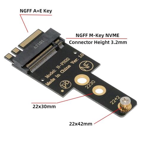 NFHK 2230 NGFF A+E-Key Male to NVME M-Key Female Extension Adapter for Laptop Mainboard SSD 2230 2242 in Saudi Arabia