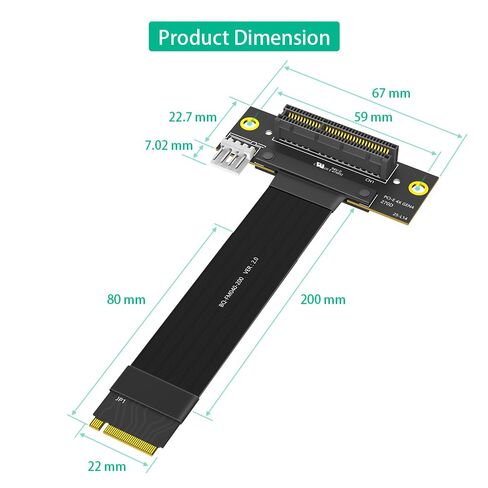 M.2 Key M 4.0 to PCI-e 4.0 4X 90 Degree Adapter Card, Nvme 4.0 to PCI-e PCI-Express 4X Extension Cable in Saudi Arabia