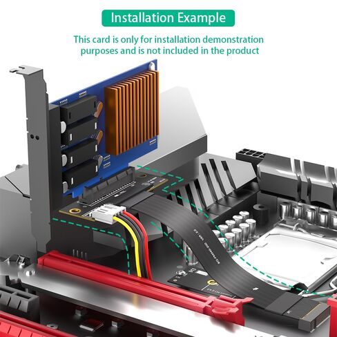 M.2 Key M 4.0 to PCI-e 4.0 4X 90 Degree Adapter Card, Nvme 4.0 to PCI-e PCI-Express 4X Extension Cable in Saudi Arabia