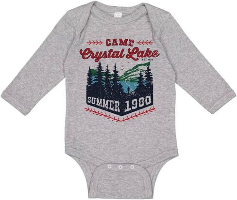 TeesAndTankYou Camp Crystal Lake Long Sleeve Baby Infant Bodysuit in Kuwait