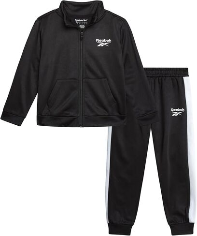Reebok Boys Tracksuit Set - 2 Piece Athletic Tricot Zip Up Fleece Lined Jacket and Toddler Sweatpants Playwear for Kids in Saudi Arabia