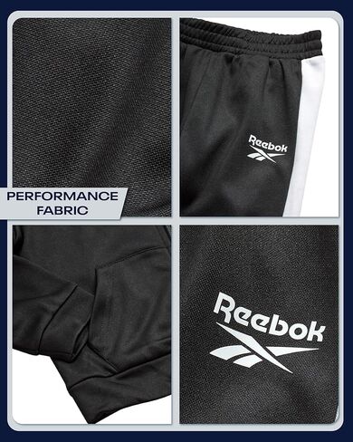 Reebok Boys Tracksuit Set - 2 Piece Athletic Tricot Zip Up Fleece Lined Jacket and Toddler Sweatpants Playwear for Kids in Saudi Arabia