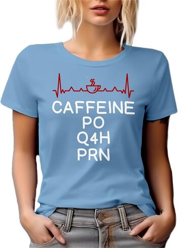 تي شيرت برسومات بيضاء من الكافيين PO Q4H PRN لـ NP in Kuwait