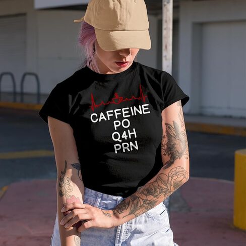 Caffeine PO Q4H PRN White Graphic Tshirt for an NP in Saudi Arabia