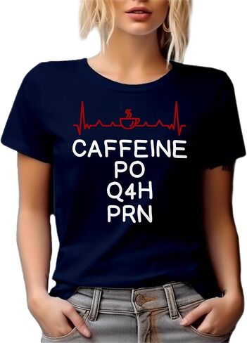 Caffeine PO Q4H PRN White Graphic Tshirt for an NP in Saudi Arabia
