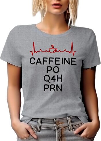 Caffeine PO Q4H PRN White Graphic Tshirt for an NP in Saudi Arabia