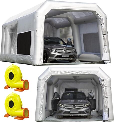 OZIS 10.8x8.2x7.2Ft Inflatable Paint Booth with Air Filter System Portable Spray Booth Tent with Blower for DIY Painting Motorcycles, Furniture, and Car Parts in Saudi Arabia