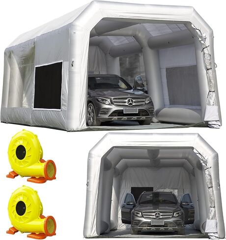 OZIS 10.8x8.2x7.2Ft Inflatable Paint Booth with Air Filter System Portable Spray Booth Tent with Blower for DIY Painting Motorcycles, Furniture, and Car Parts in Saudi Arabia