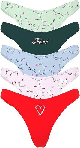 Victoria's Secret PINK Women's Cotton Thong Underwear, Panties for Women, Pink Basic, (M) in Saudi Arabia