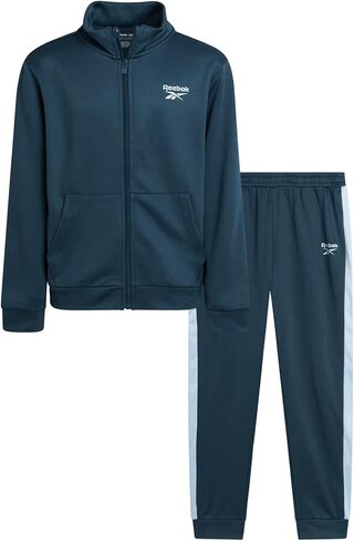 Reebok Boys Tracksuit Set - 2 Piece Athletic Tricot Zip Up Fleece Lined Jacket and Toddler Sweatpants Playwear for Kids in Saudi Arabia