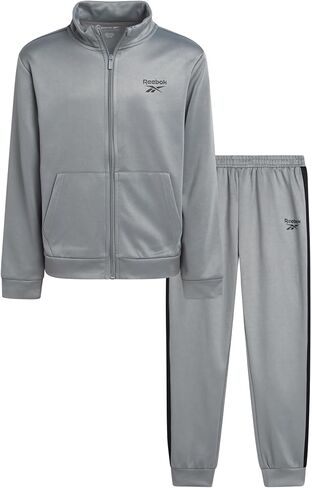 Reebok Boys Tracksuit Set - 2 Piece Athletic Tricot Zip Up Fleece Lined Jacket and Toddler Sweatpants Playwear for Kids in Saudi Arabia