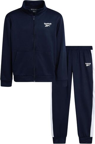 Reebok Boys Tracksuit Set - 2 Piece Athletic Tricot Zip Up Fleece Lined Jacket and Toddler Sweatpants Playwear for Kids in Saudi Arabia