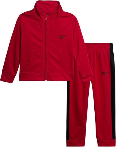 Reebok Boys Tracksuit Set - 2 Piece Athletic Tricot Zip Up Fleece Lined Jacket and Toddler Sweatpants Playwear for Kids in Saudi Arabia