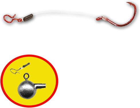 Northland Lethal Sting'R Hook - Stinger Fishing Rig For Walleye And Many Other Fish - 3Pk (Red, Single Hook Snellled - 2'' Mono) in Saudi Arabia