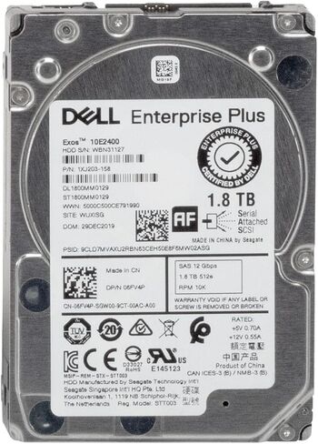 محرك القرص الصلب 6FV4P 06FV4P TH-06FV4P قطع غيار بديلة متوافقة لـ Dell Seagate Exos 10E2400 ST1800MM0129 1.8 تيرابايت 2.5 بوصة 10000 دورة في الدقيقة 256 ميجابايت ذاكرة تخزين مؤقت SAS 12.0 جيجابايت/ثانية HDD داخلي in Kuwait