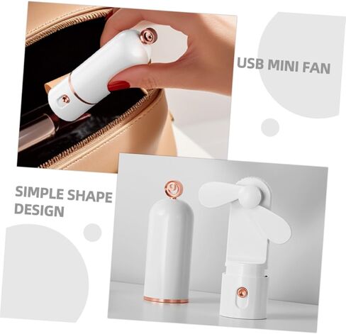 TEHAUX Mini USB شحن مروحة محمولة مع 3 سرعات رياح قابلة للتعديل، 2000 مللي أمبير في الساعة مروحة تبريد شخصية محمولة قابلة لإعادة الشحن للسفر والاستخدام المكتبي، تصميم أبيض قابل للطي in Saudi Arabia