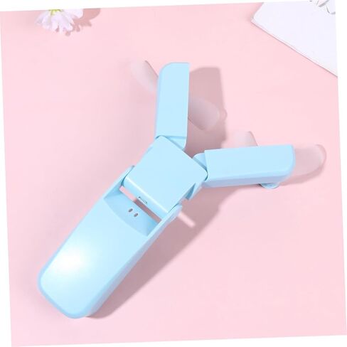 Portable Mini USB Fan Dual-headed Small Rechargeable Folding Handheld Cooling Fan Lightweight Blue for Travel Outdoor Use in Saudi Arabia